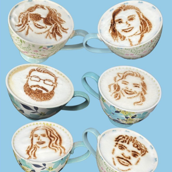 Coffee stencils custom made from your logo text or design